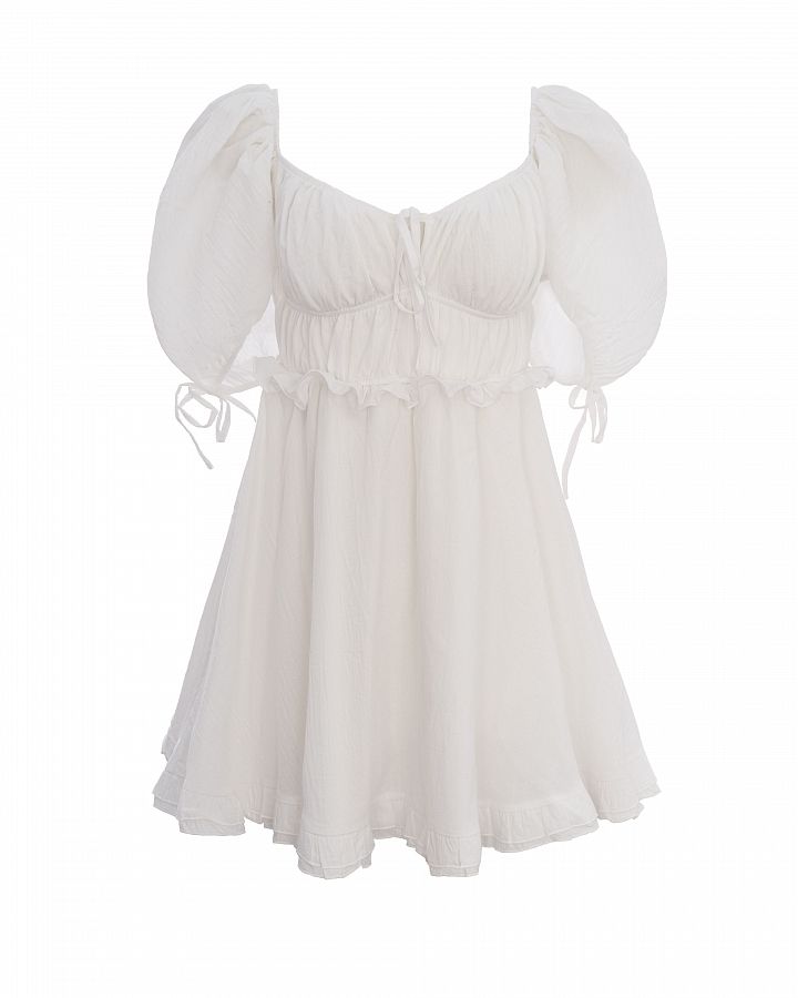 Сукня з рюшами біла DR202401/1 № 1