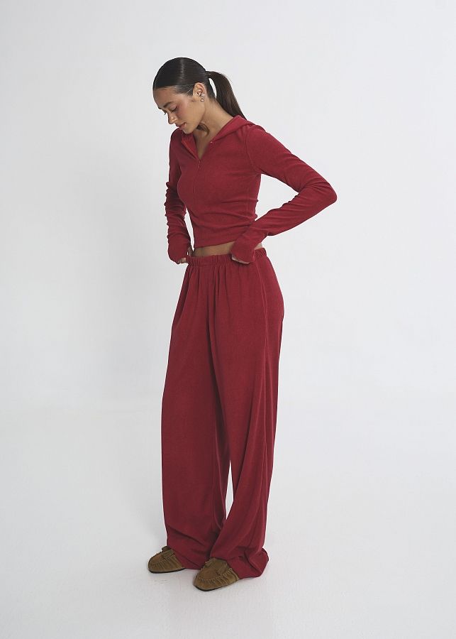 Костюм приталений із замком червоний KOSPR/2 #RU# Костюм приталенный с замком красный KOSPR/2 № 3