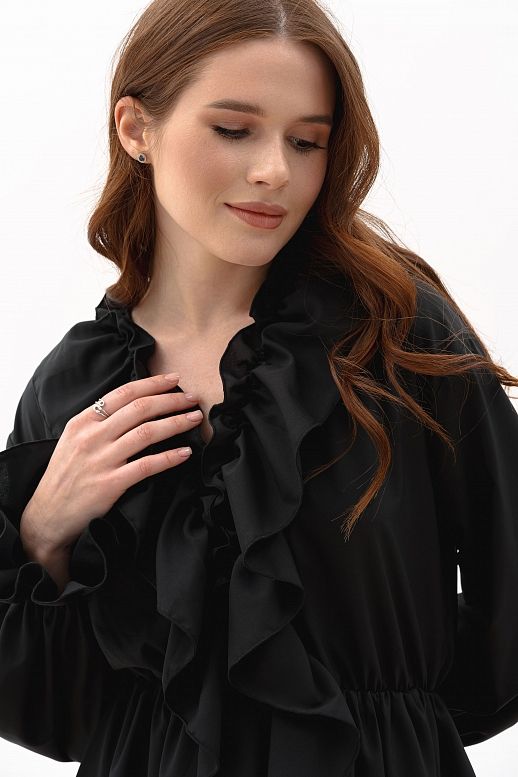 Сукня міні з воланами чорна