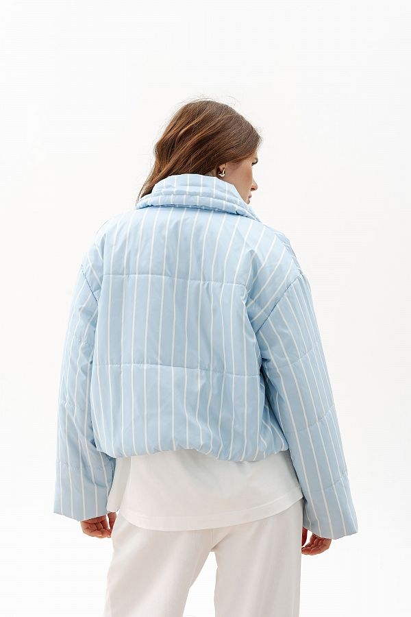 Куртка коротка блакитна в білу смужку НФ-00000736/6 #RU#  НФ-00000736/6 № 3