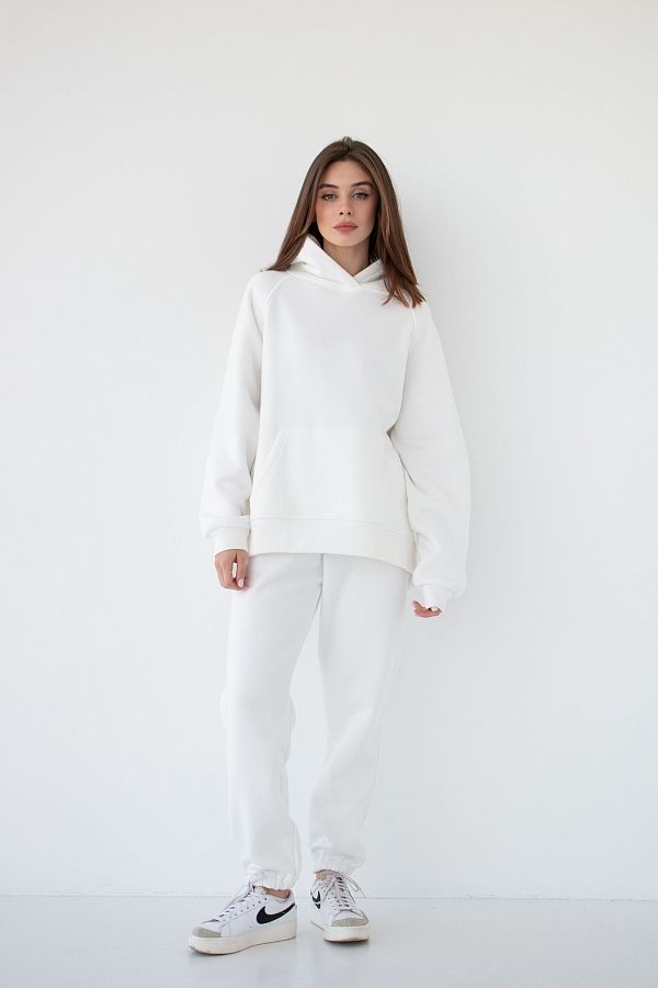 Костюм спортивний утеплений на флісі худі+джогери молочний Н0126/1 #RU# Костюм спортивный утепленный на флисе худи+джогеры молочный Н0126/1 № 3