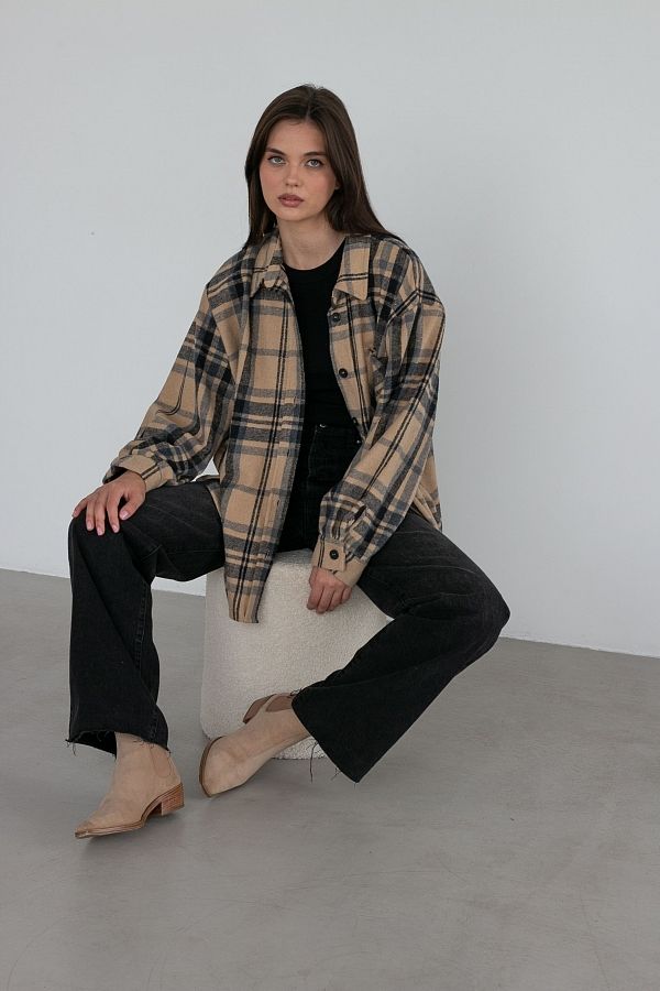 Сорочка утеплена капучінова МБС4002s/2 #RU# Рубашка утепленная капучиновая МБС4002s/2 № 1