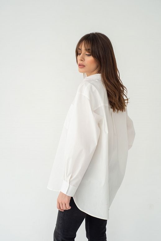 Сорочка котонова класична молочна - №2
