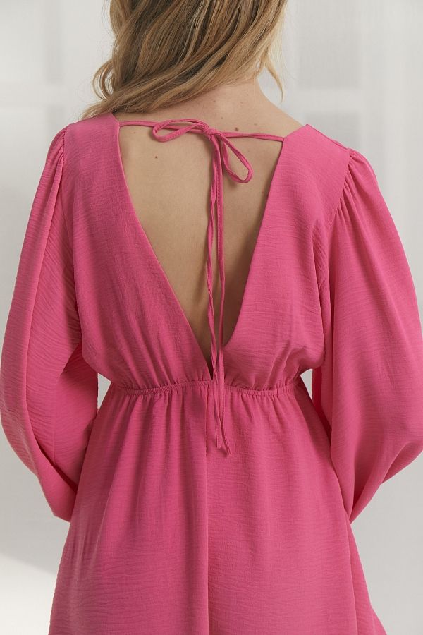 Сукня міні з відкритою спиною рожева VID1124/1 № 4