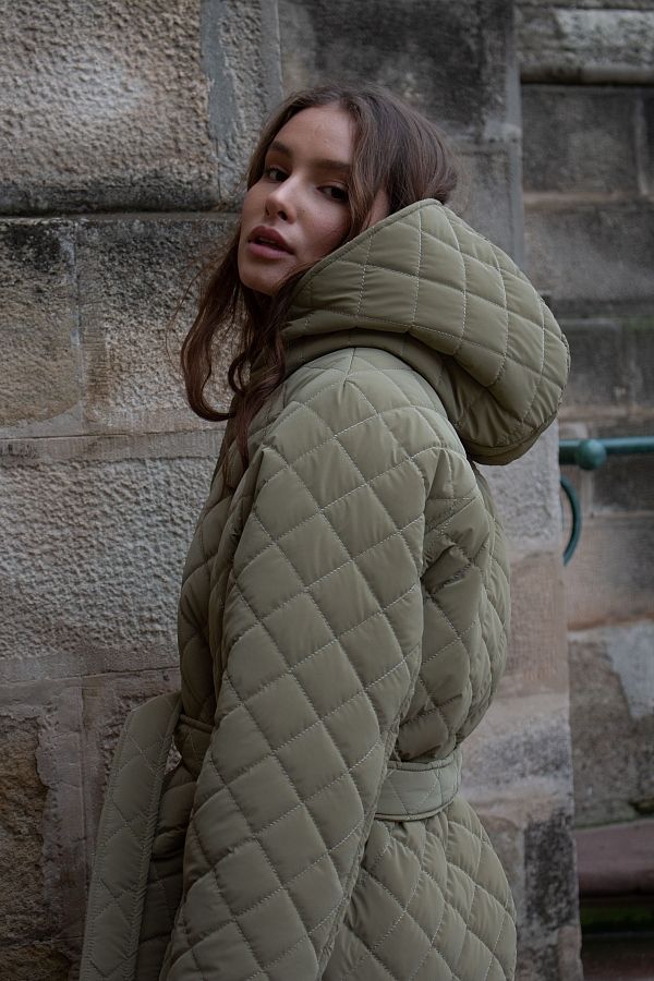 Куртка подовжена з капюшоном на кнопках оливкова К0922/1 #RU# Куртка удлиненная с капюшоном на кнопках оливковая К0922/1 № 4