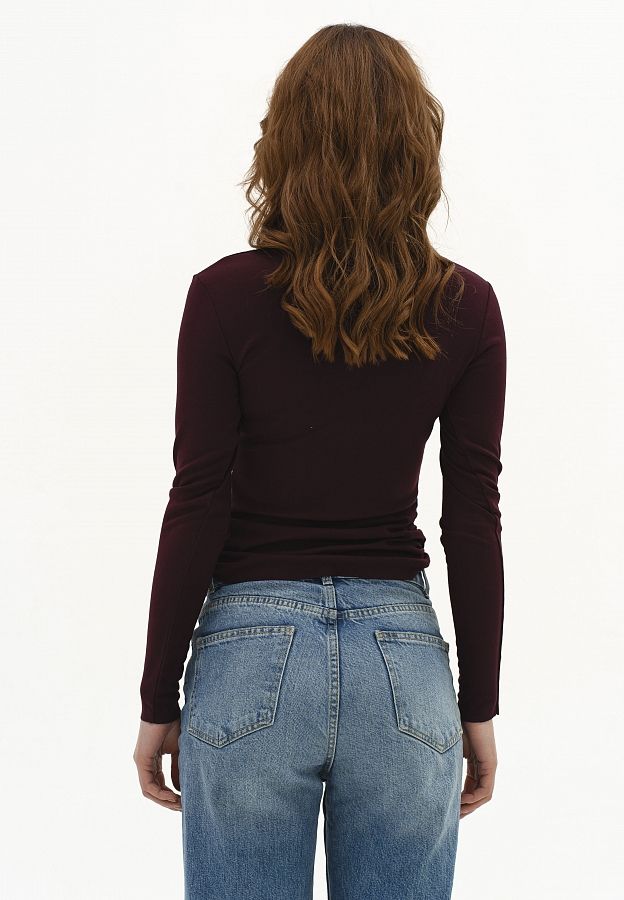 Лонгслів приталений бордовий НФ-00000203/4 #RU# Лонгслив приталенный бордовый НФ-00000203/4 № 4