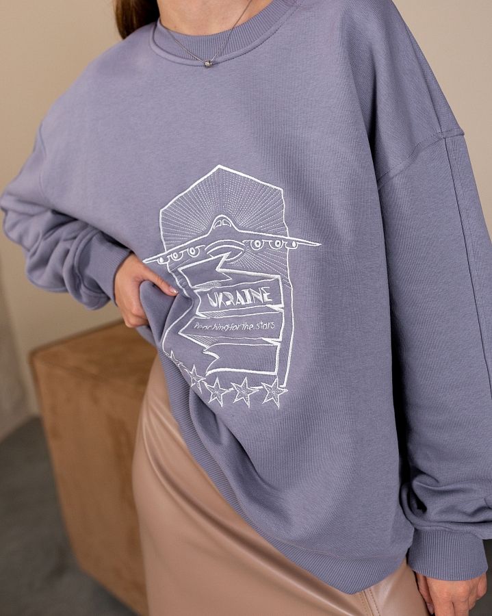Світшот з вишивкою Ukraine сірий MBKC001/5 #RU# Свитшоты MBKC001/5 № 3
