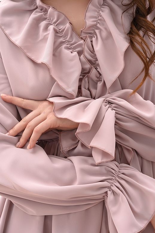 Сукня міні з воланами рожева - №2