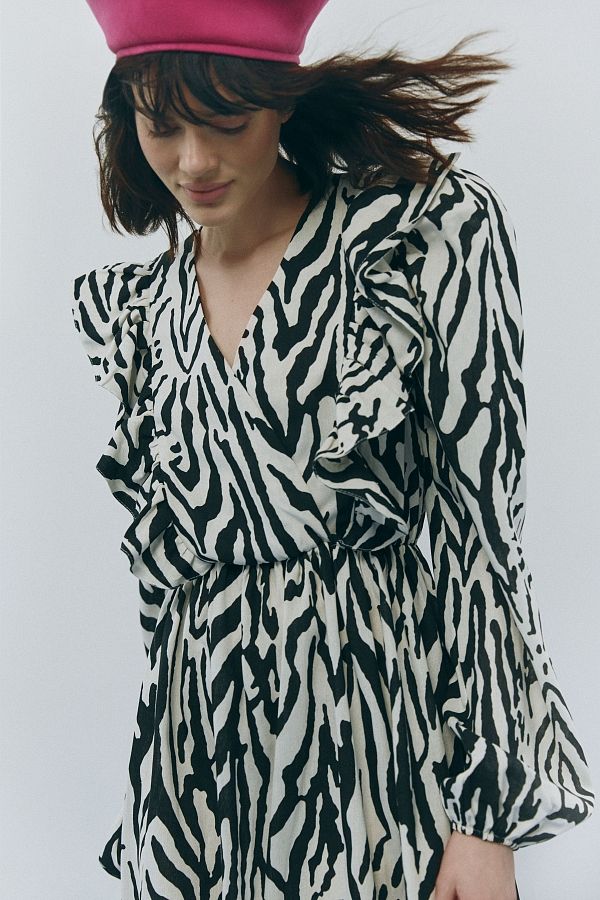 Сукня міні з воланами зебра D0523/1 № 1