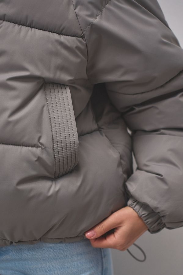 Пуховик вкорочений на замку графітовий PUVK25/5 #RU# Пуховик укороченный на замке графитовый PUVK25/5 № 4