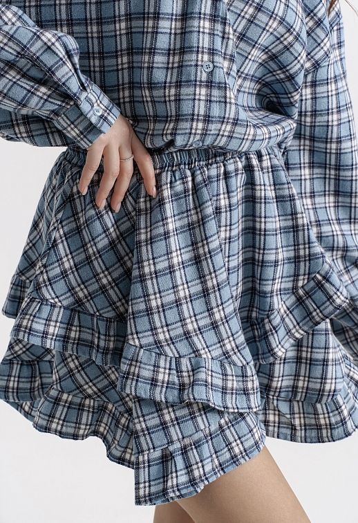 Спідниця в клітинку блакитна - №2