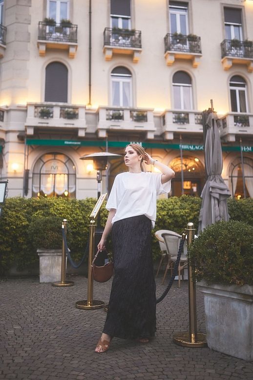 Спідниця максі жата чорна