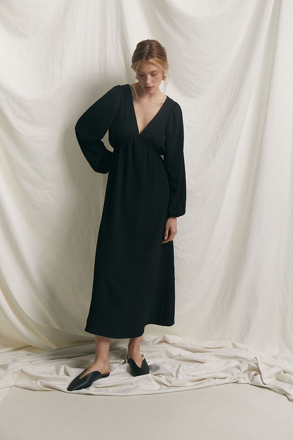 Сукня максі з відкритою спиною чорна МБПЛ003/1 № 3