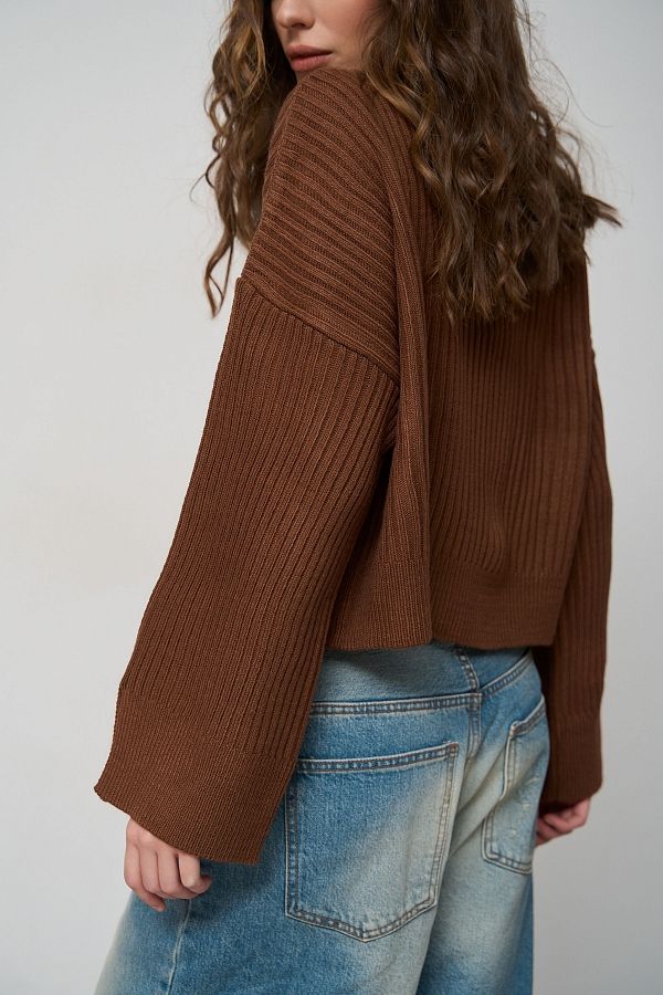 Кардиган з кишенями коричневий ТН220097 #RU# Кардиган с карманами коричневый ТН220097 № 4