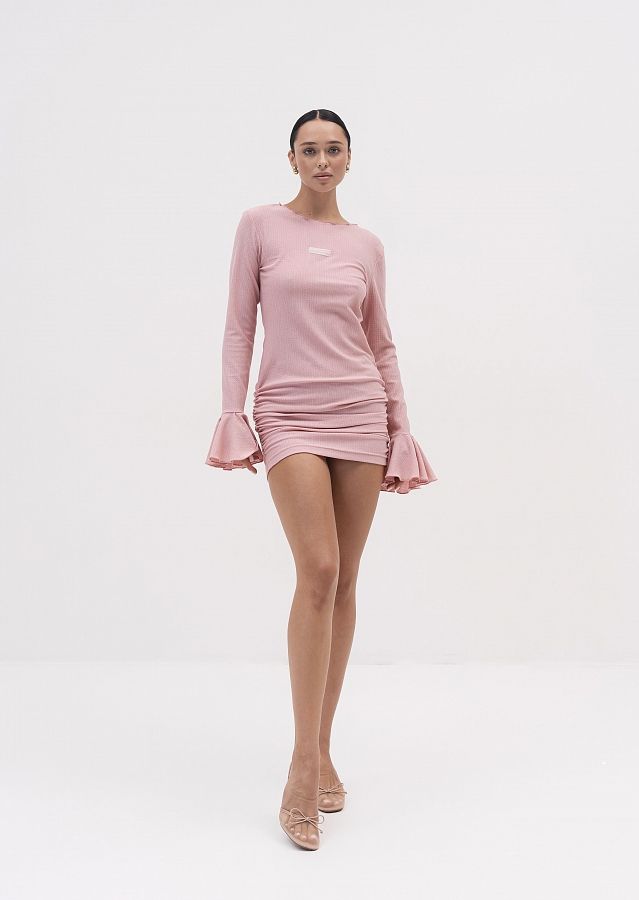 Сукня міні приталена жатка рожева SZHP/05 № 1