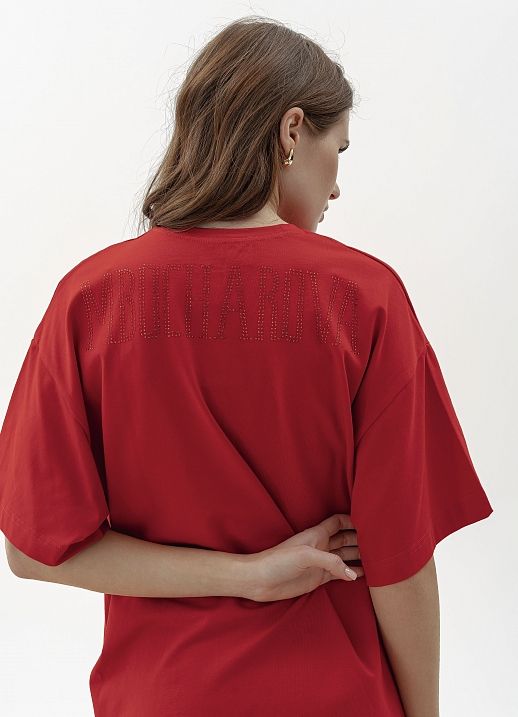 Футболка зі стразами MBocharova червона - №2