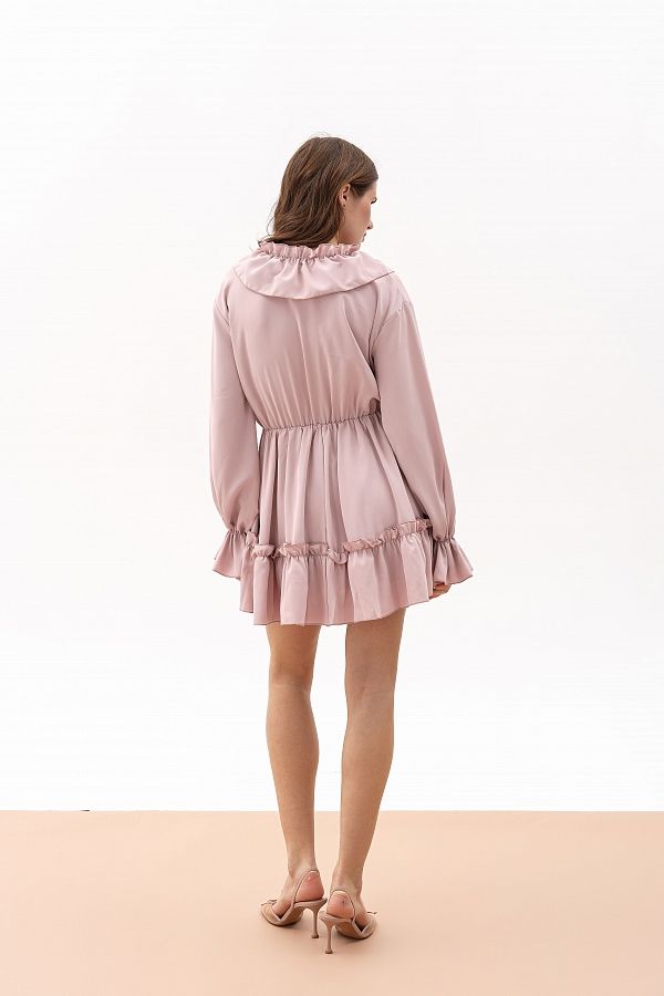 Сукня міні з воланами рожева МБПЛ 12.08 № 5