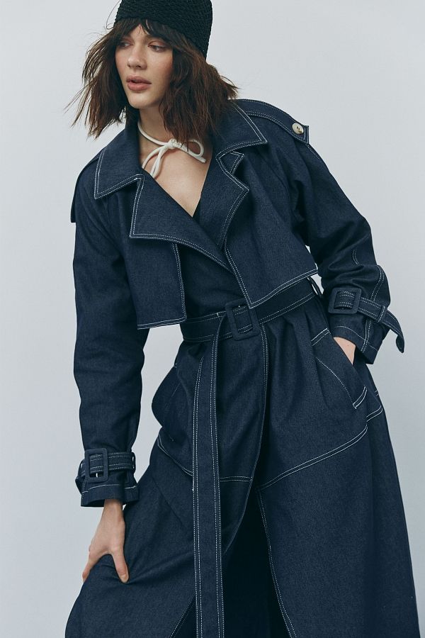 Тренч джинсовий темно-синій C0323/4 #RU# Тренч джинсовый темно-синий C0323/4 № 2