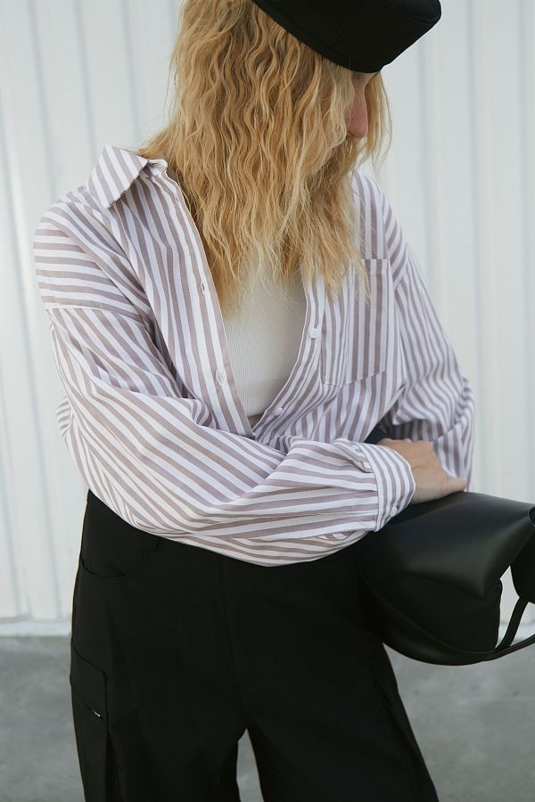 Сорочка смужка 24 бежева МБСЧ001/2 #RU# Рубашка полоска 24 бежевая one size МБСЧ001/2 № 3