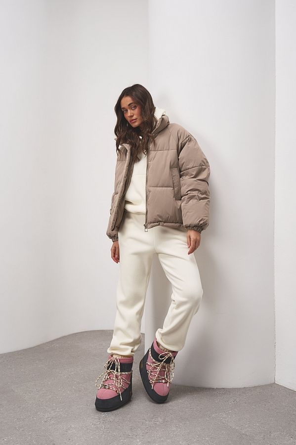 Пуховик вкорочений на замку бежевий PUVK25/3 #RU# Пуховик укороченный на замке бежевый PUVK25/3 № 3