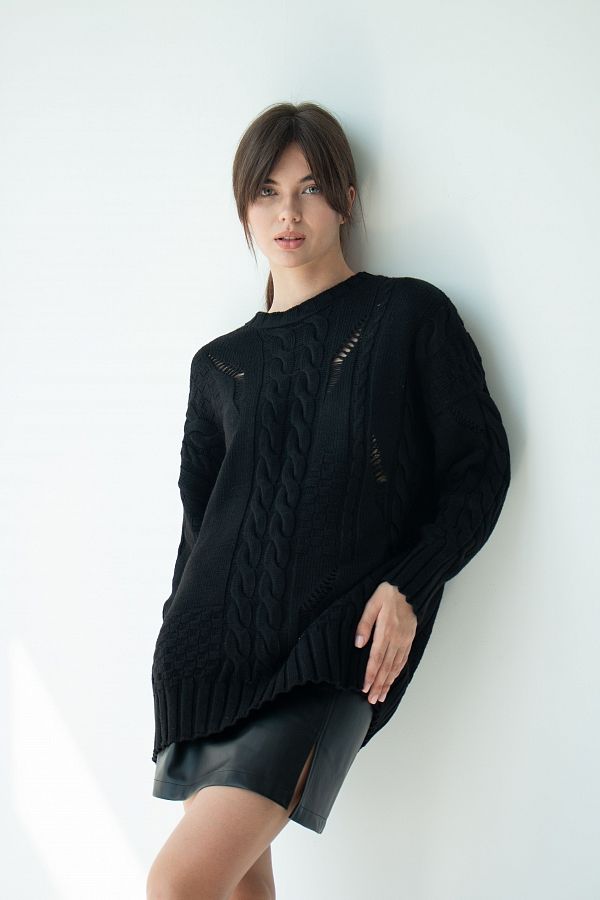 Светр косичка чорний QS-TK210087 #RU# Свитер косичка черный QS-TK210087 № 1