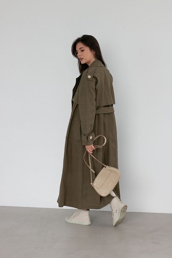 Тренч котоновий хакі С0221  МБ001 #RU# Тренч котоновый хаки С0221  МБ001 № 4