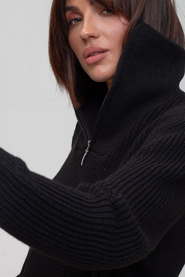 Светр на замку чорний  13311/2 #RU# Свитер на замке черный 13311/2 № 4