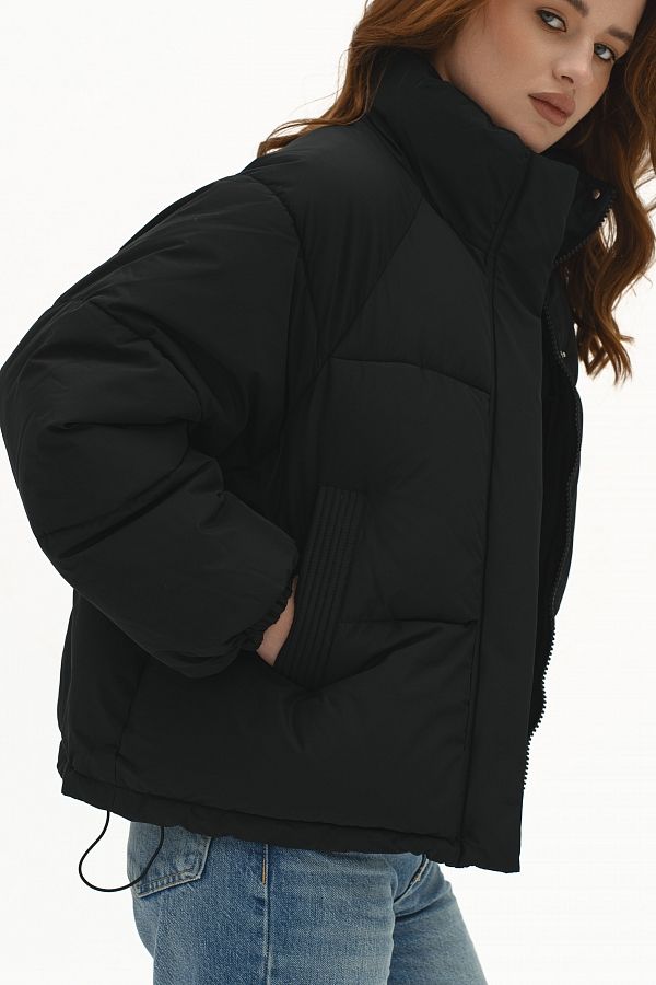 Пуховик вкорочений на замку чорний PUVK25/4 #RU# Пуховик укороченный на замке черный  PUVK25/4 № 4