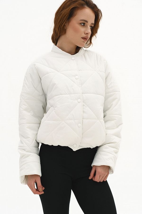 Бомбер на кнопках молочний К0623/4 #RU# Бомбер на кнопках молочный К0623/4 № 3