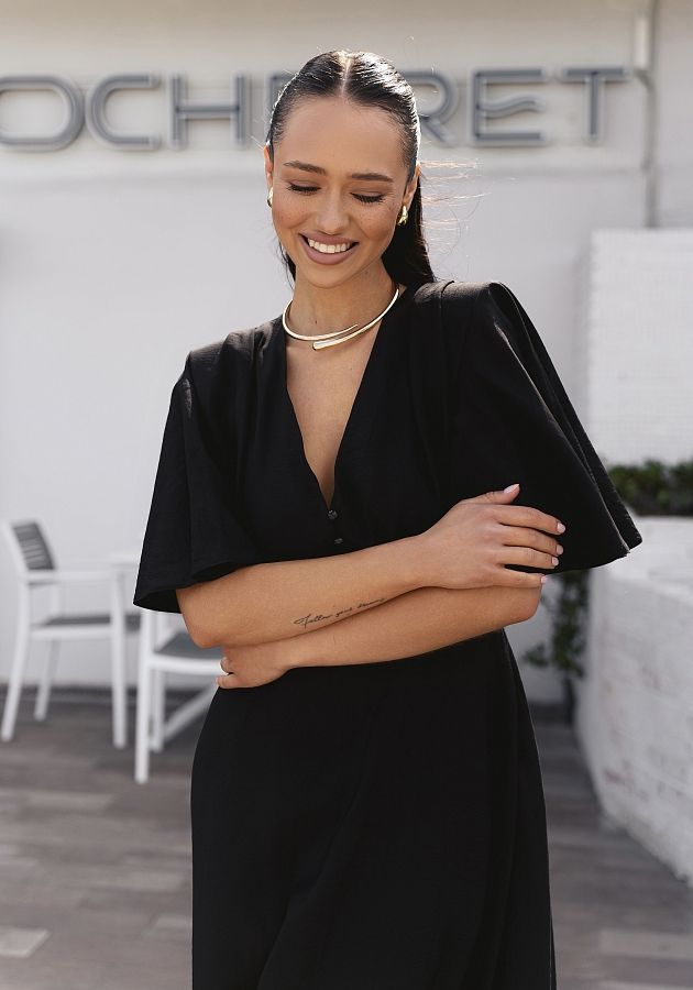 Сукня міді з трьома гудзиками чорна ЧТ10/1 № 3