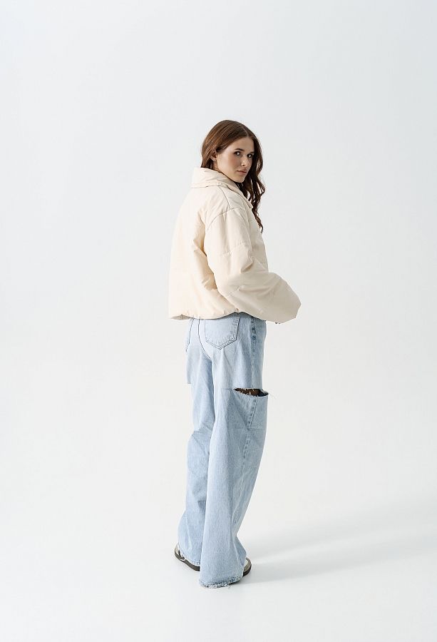 Куртка коротка світло-бежева НФ-00000736/3 #RU# Куртка короткая светло-бежевая НФ-00000736/3 № 4