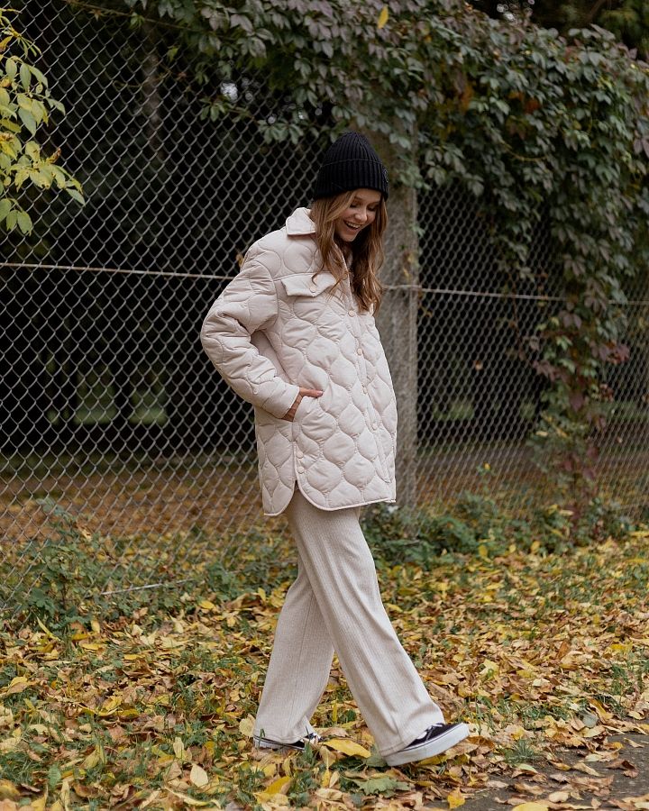 Куртка-сорочка на кнопках утеплена бежева МБПЩ003/6 #RU# Куртка-рубашка на кнопках утепленная бежевая МБПЩ003/6 № 3