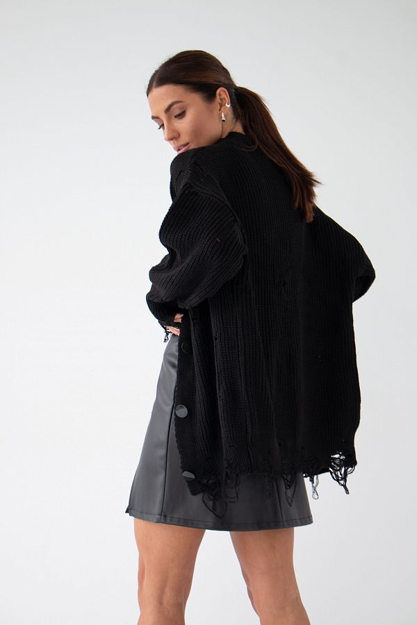 Кардиган на ґудзиках чорний CR-27013/1 #RU# Кардиган на пуговицах черный CR-27013/1 № 3