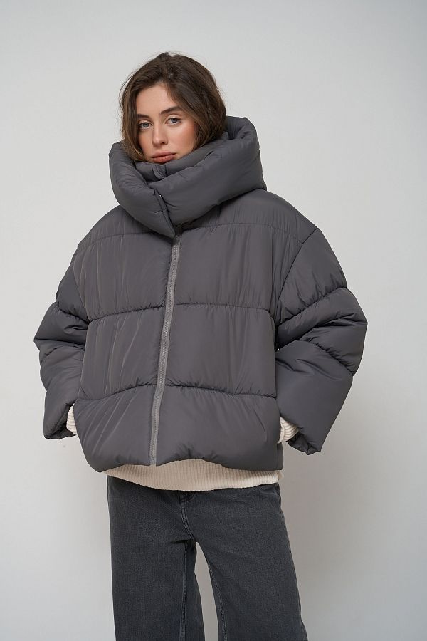 Куртка вкорочена на замку графітова KR0110/4 #RU# Куртка укороченная на замке графитовая KR0110/4 № 2