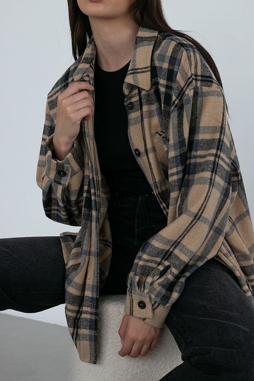 Сорочка утеплена капучінова - №2