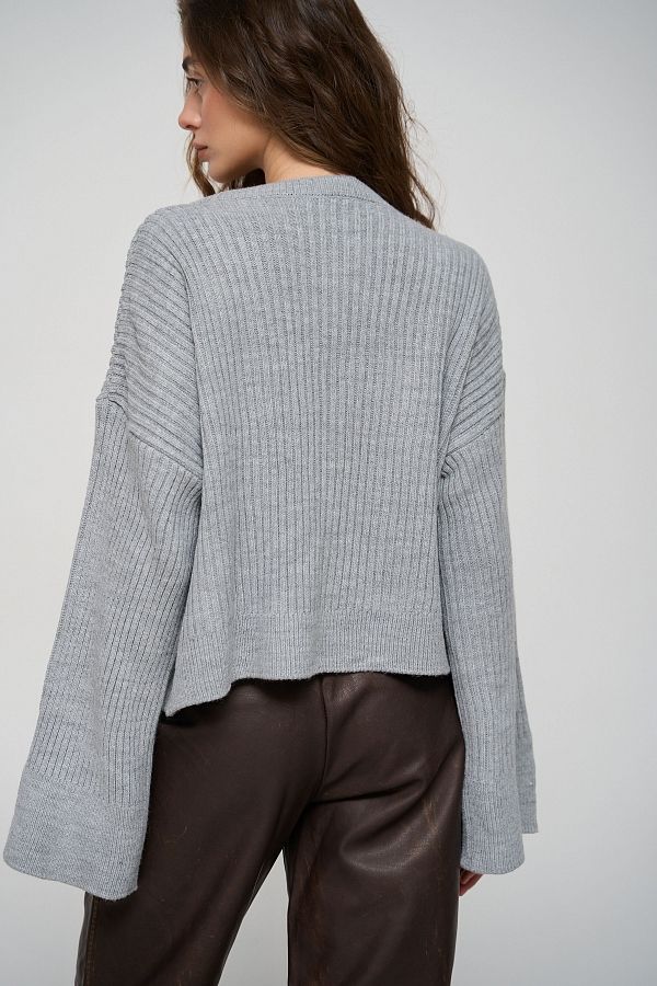 Кардиган з кишенями сірий ТН220097 #RU# Кардиган с карманами серый ТН220097 № 4