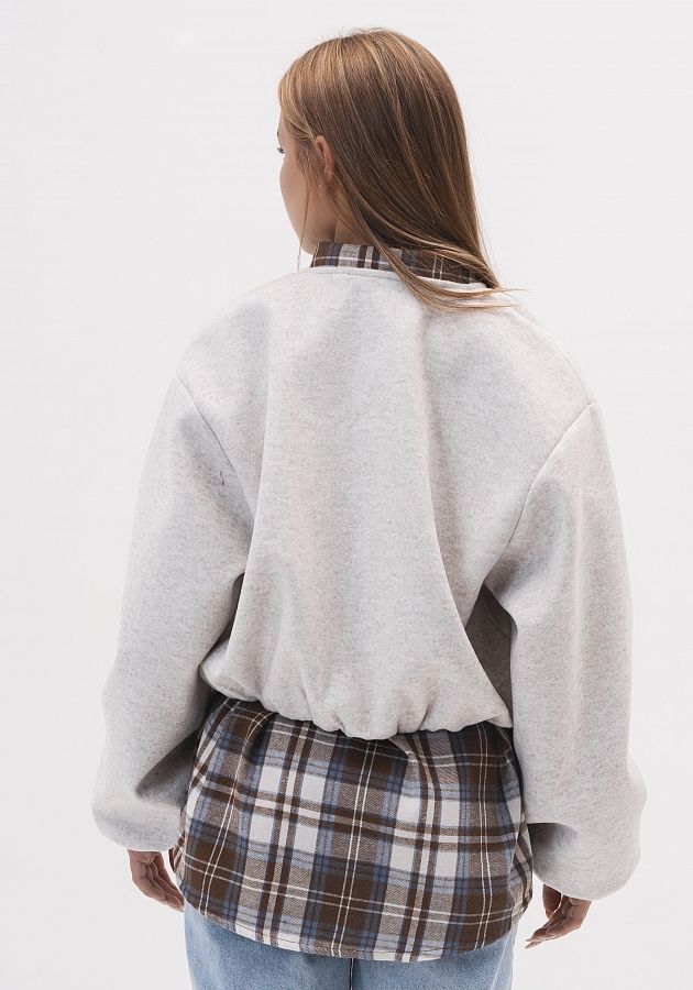 Бомбер на замку світло-сірий НФ-00000722/4 #RU# Бомбер на замке светло-серый НФ-00000722/4 № 3