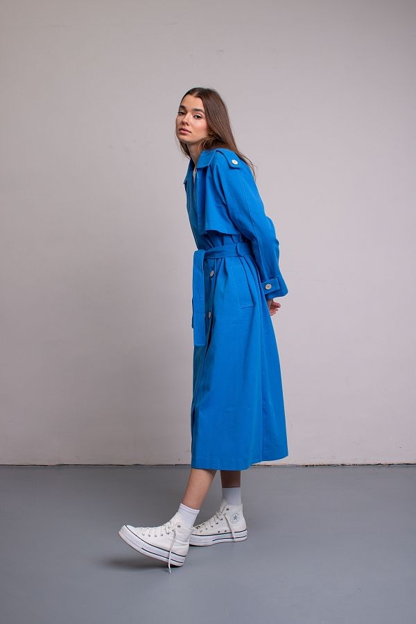 Тренч котоновий синій С0221/2 #RU# Тренч котоновый синий С0221/2 № 1