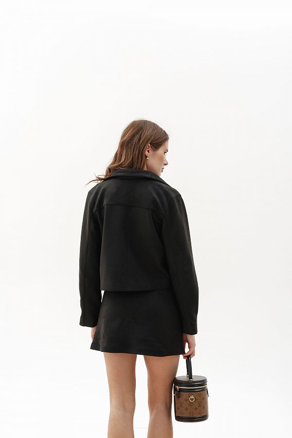 Куртка коротка замшева чорна НФ-00000752/1 #RU# Куртка короткая замшевая  черная НФ-00000752/1 № 4