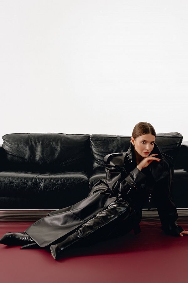 Тренч максі чорний  PREMT/02 № 1