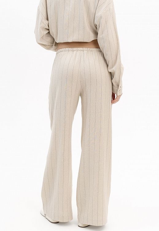Брюки лляні прямі бежеві - №2
