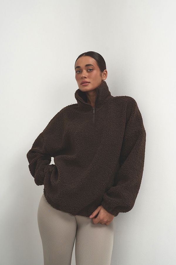 Світшот теді із замком коричневий TKOFG/02 #RU# Свитшоты TKOFG/02 № 1