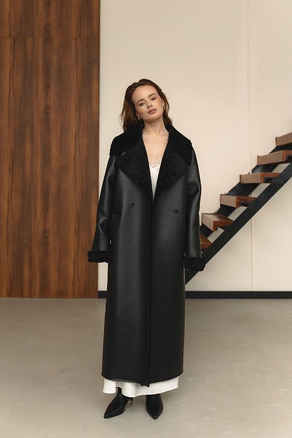 Дублянка максі чорна з чорним коміром GR02/1 № 1