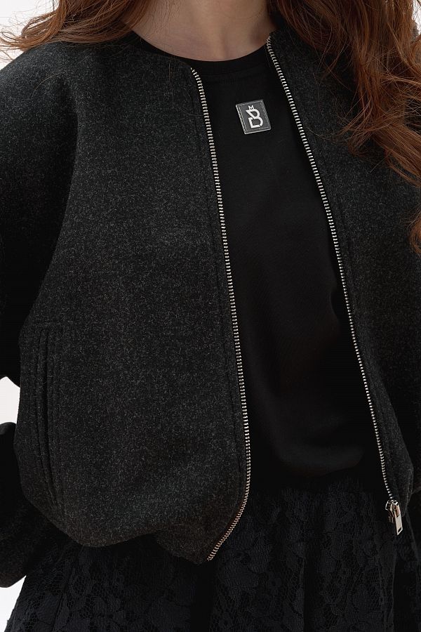 Бомбер на замку чорний НФ-00000722/1 #RU# Бомбер на черном замке НФ-00000722/1 № 2