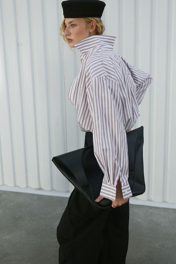 Сорочка смужка 24 бежева МБСЧ001/2 #RU# Рубашка полоска 24 бежевая one size МБСЧ001/2 № 4