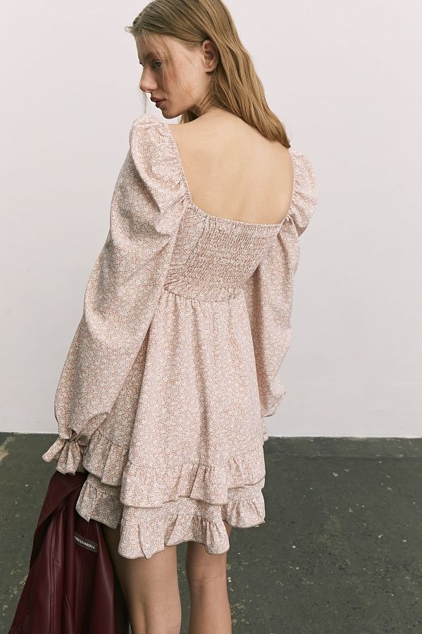 Сукня з софту подвійна спідниця бежева 0923/2 № 3