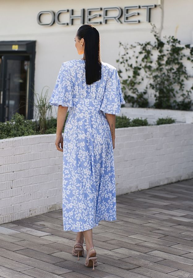 Сукня міді з трьома гудзиками блакитна ЧТ10/2 № 3