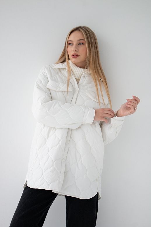 Куртка-сорочка на кнопках біла