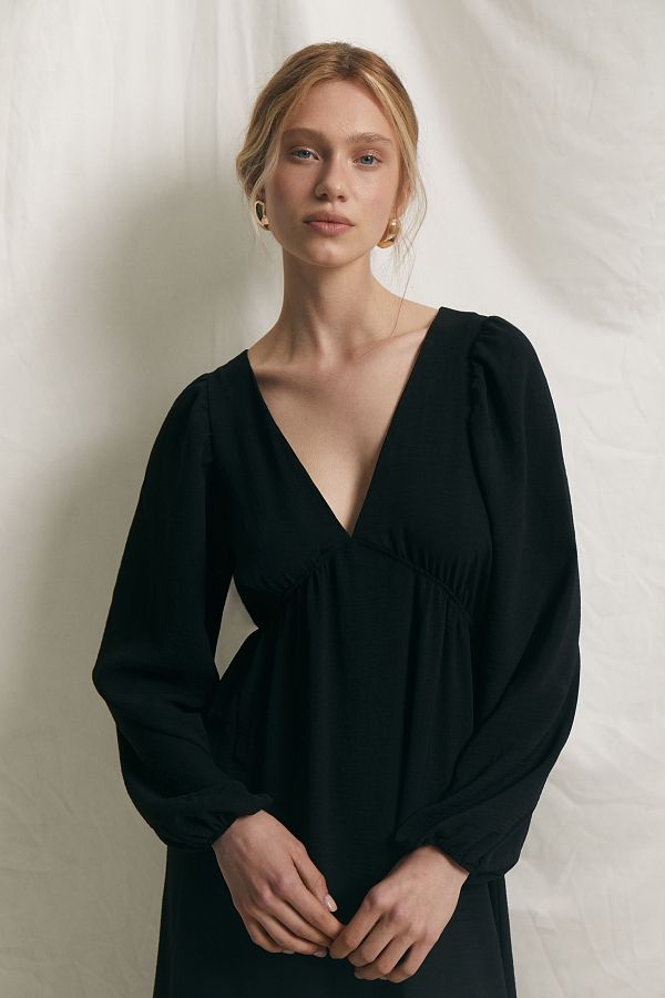 Сукня максі з відкритою спиною чорна МБПЛ003/1 № 2