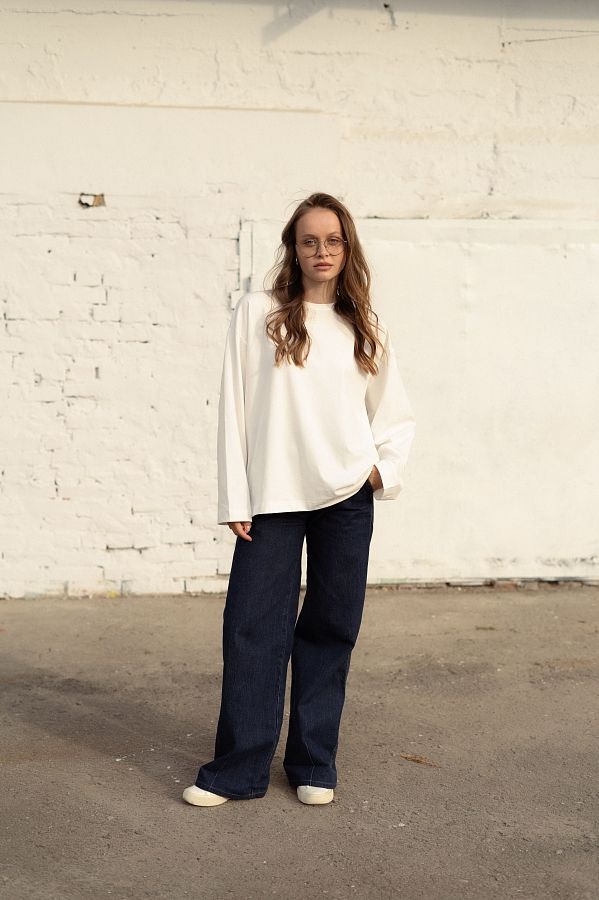 Лонгслів oversize MBocharova білий DK0215 #RU# Лонгслив oversize MBocharova белый DK0215 № 3